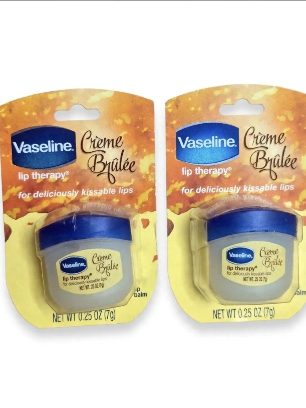Vaseline Lip Therapy Crème Brûlée Limited Edition Lip Balm 2-Pack NEW Sealed